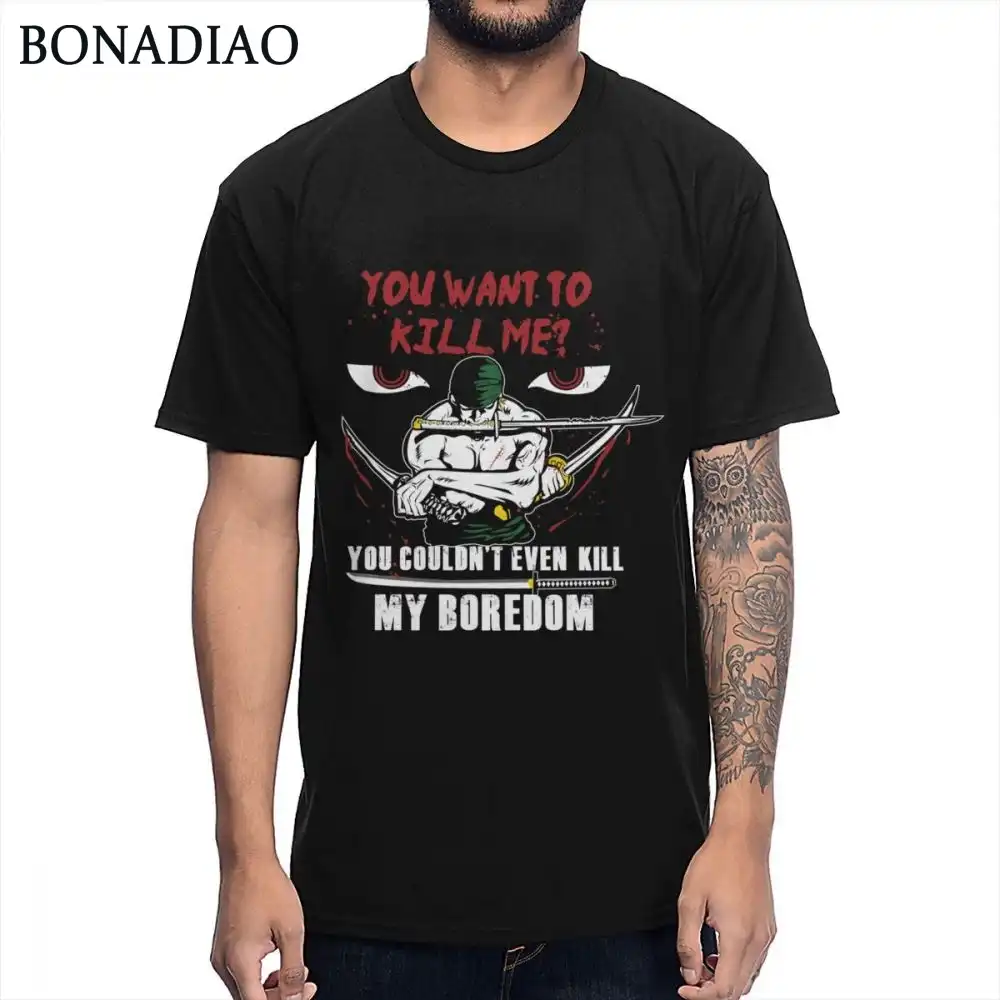 One Piece Roronoa Zoro T Shirt For Man Rock Roll T Shirt Organic Cotton Plus Size Camiseta T Shirts Aliexpress