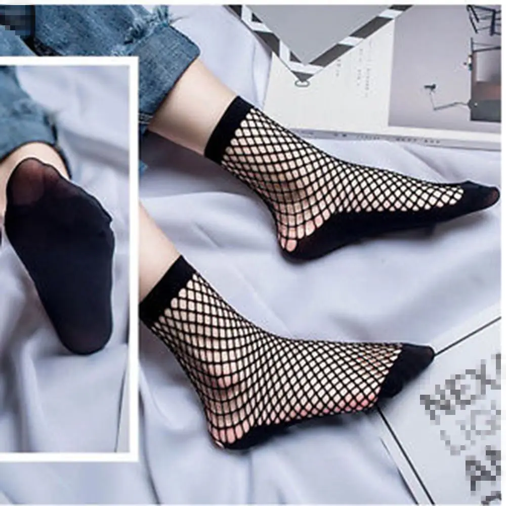 

Women Ruffle Fishnet Ankle High Socks Bow Mesh Lace Fish Net Short Sock 1 pair Fashion new Hot Sock