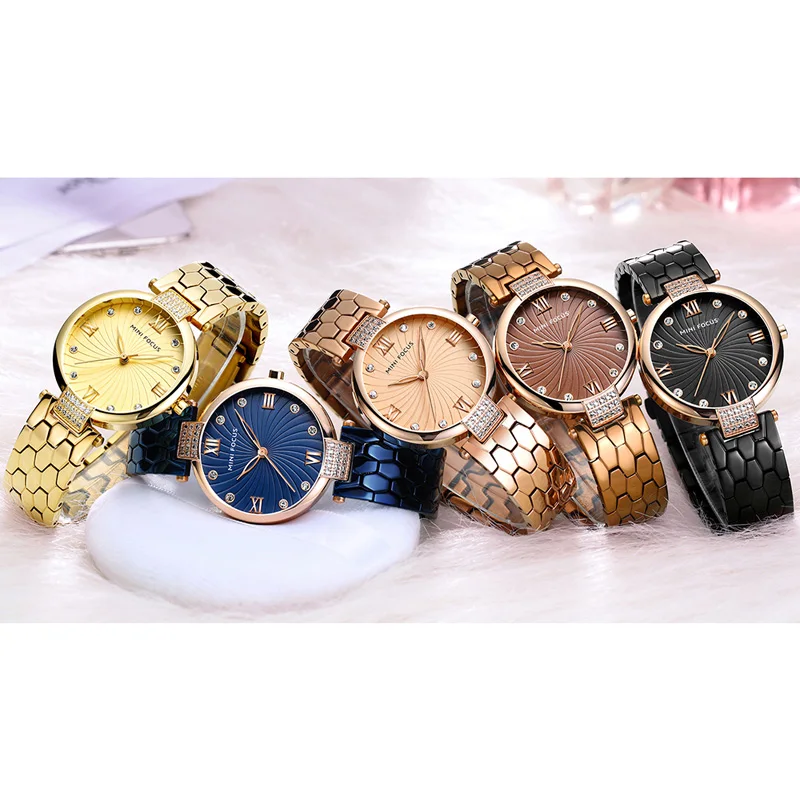 MINI FOCUSWomen's Luxury Quartz Watches Stainless Steel Fashion Bracelet Wristwatch for Lady Women Relogios Clock 0186L Rose MINI FOCUSWomen's Luxury Quartz Watches Stainless Steel Fashion Bracelet Wristwatch for Lady Women Relogios Clock 0186L Rose
