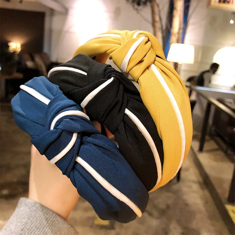 

LEVAO Solid Knot Hairband Korean Headband Elegant Bezel Turban Girls Headwear Women Hair Accessories Hair Hoop Head Band Ladies
