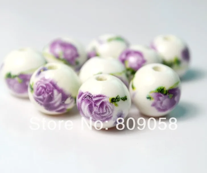 Buy Wholesale 200pcs/lot Round Purple Rose Beads