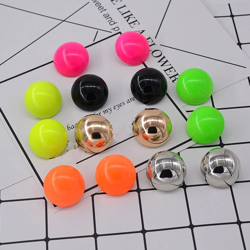 Многоцветные полубольшие серьги с шариками, флуоресцентные полусферические круглые серьги-гвоздики, Букле д 'Орель, букле, пендиенты, бола