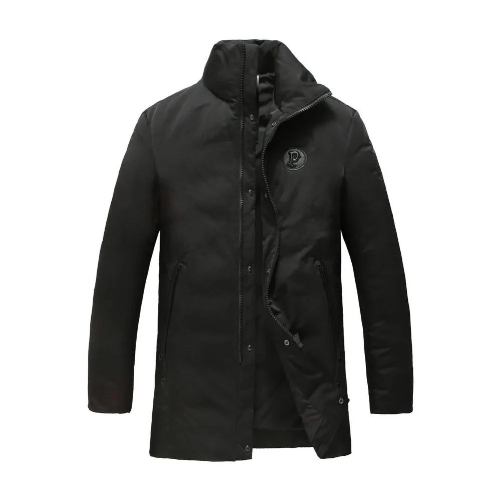 2018 Men Down Jacket Thick Warm White Duck Parkas Stand Collar Brand Men's Winter Coat Waterproof | Мужская одежда