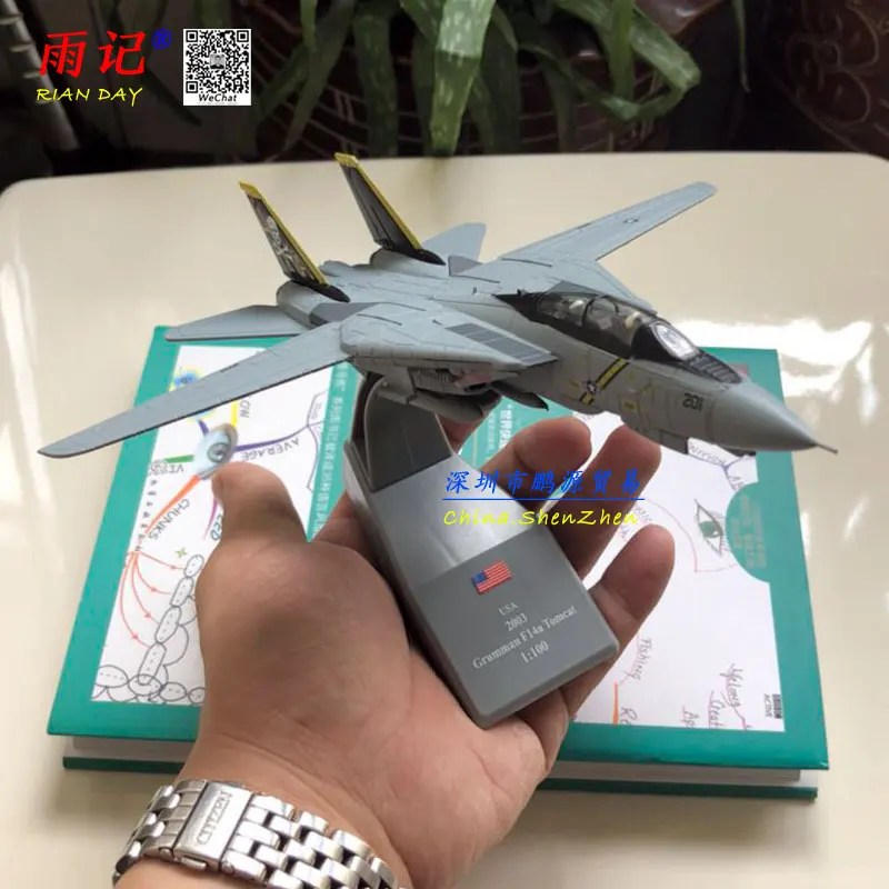 AMER 1/100 масштаб США F-14A/B AJ200 VF-84 истребитель литой металлический военный самолет модель игрушки для сбора/подарок