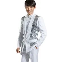 Белый Нотч одна кнопка Для мужчин костюмы таможенные Homme смокинги модный Блейзер Для мужчин Terno Slim Fit дизайнер(куртка+ брюки+ галстук-бабочка