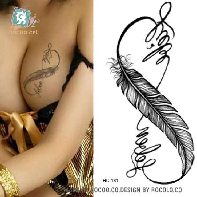 2pcs lotsgreen tattoo stickers personalized fashion feather tattoo