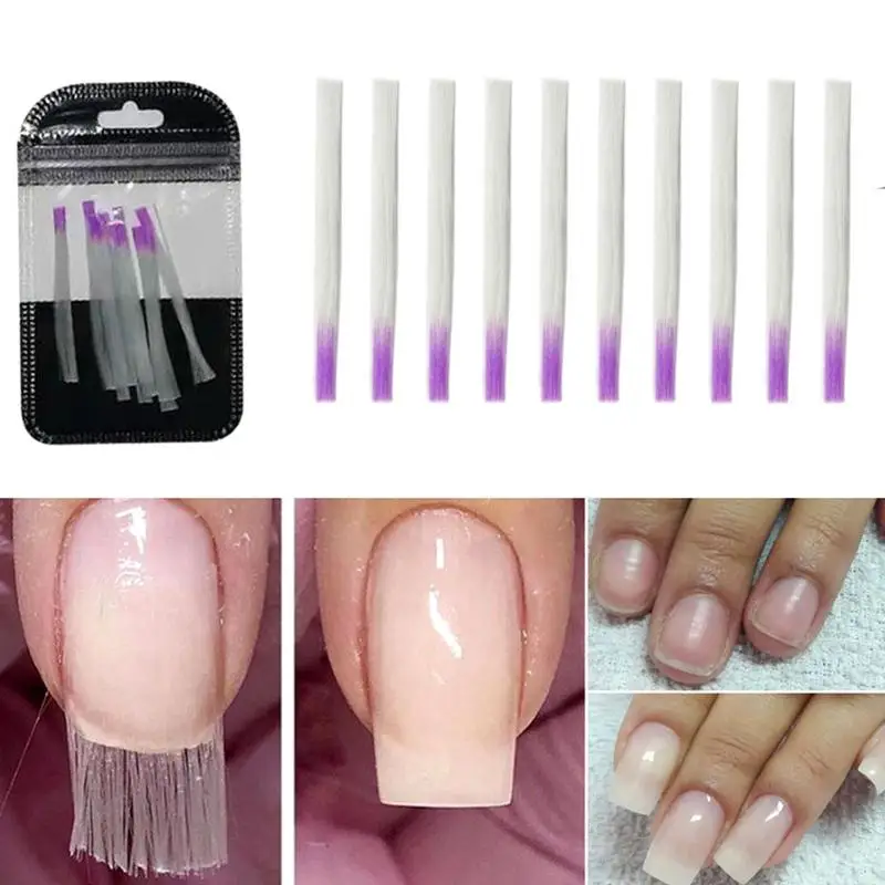 

10Pcs/Pack Professional Fiberglass Nail Extension Glass Fiber for Nail Silk Extension Nail Form Acrylic Tips Nail Salon
