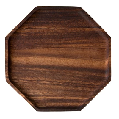 Креативная деревянная тарелка из акации Прямоугольная восьмиугольная еда десерт чай ужин поднос кухонные принадлежности столовая посуда уличная посуда - Цвет: B