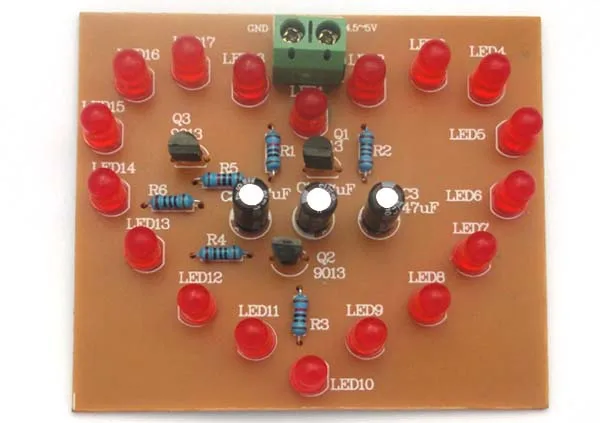 10 шт. светодиодный в форме сердца Scintillator цикл электронного производства комплект 18 Красный светодиодный в форме сердца лампа DIY
