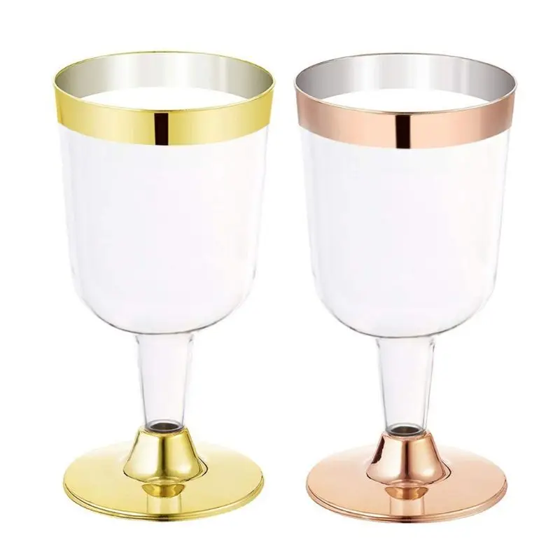 6PCS 180ML Disposable Wine Glass Goblet Champagne Flutes Wedding Party Supplies