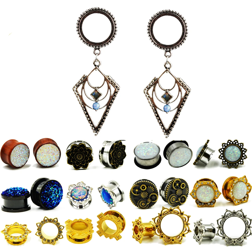 Bog-Pair Ucho Ze Stali Nierdzewnej Świeże Korki Tunelowe Kolczyki W Uszach Śruba Pasuje Do Ucha Rozciągnięty Ekspander Body Piercing Jewelr