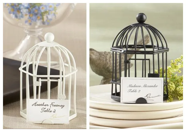 

Free Shipping 10pcs/lot White/ Black Birdcage Place Card Holder Wedding Decoration White Paper Box Packing