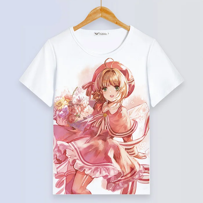 Cardcaptor Sakura, женская футболка Kawaii, короткий рукав, летняя, Femme, футболка, Harajuku, свободные топы, пара, одежда для девочек, милые пальто