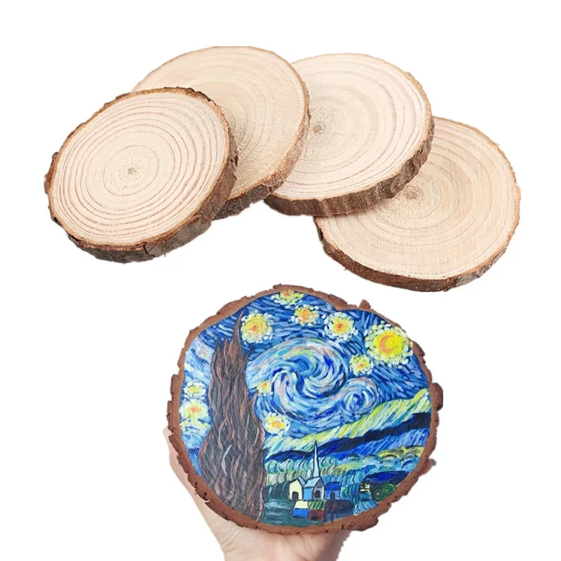 8 20cm Natural Round Wood Slices Diy Wood Crafts For Birthday Party
