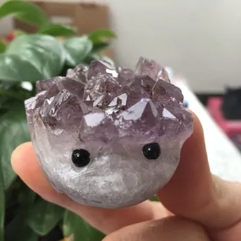 

Natural amethyst animal crystal hedgehog home decor
