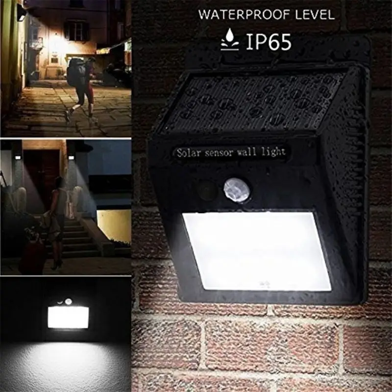 Rechargeable Solar Light 25LED 30 LED Waterproof PIR Motion Sensor Security Wall Light Outdoor Emergency Solar Wall Lamp