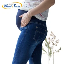  Wheat Turtle Brand Maternity Jeans Pregnancy Clothes Denim Overalls Skinny Pants Trousers Clothing For Pregnant