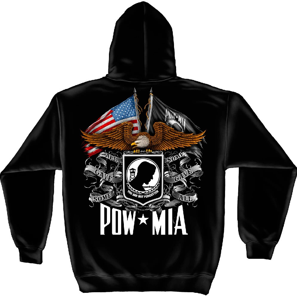 Erazor Bits MM2149SWM Pow Mia Tribute Double Flag Pow Mia Hooded Sweat Shirt - Medium (1)