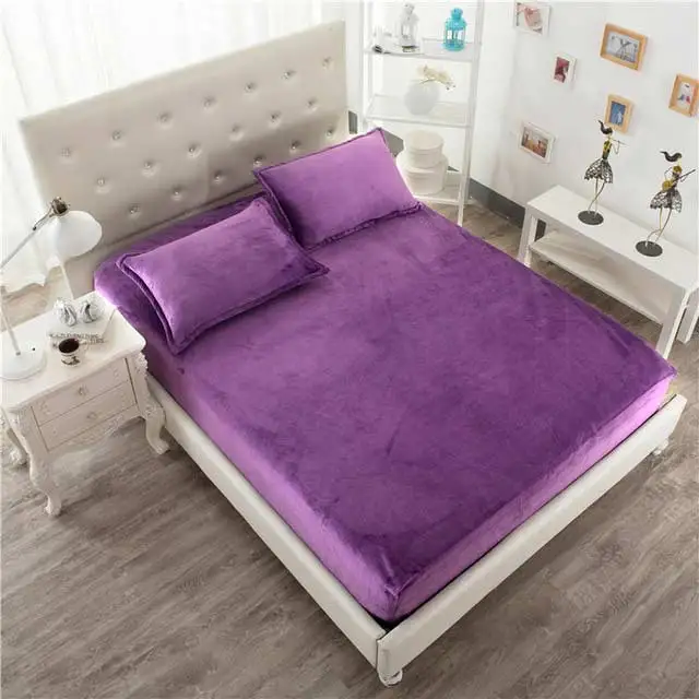 Плотная теплая плотная фланелевая простыня, мягкая, удобная, однотонная, для спальни, для дома, 150*200 см/180x200 см, покрывало, простыня - Цвет: Purple
