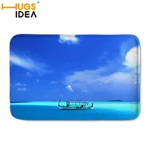 HUGSIDEA синий пляжный узор фланелевый ковер для гостиной Детская комната Спальня Противоскользящий коврик украшение дома журнальный столик ковер