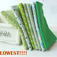 Booksew 7 шт. 50 см x 50 см зеленый хлопок Ткань Жир четверть комплект Цветочный Ассорти ремесло ткань тильда для шитья Tecido