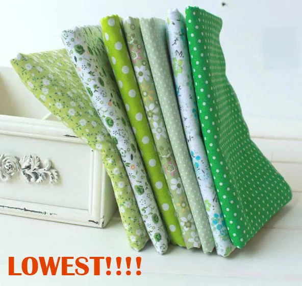 

Booksew 7piece 50cmx50cm Green Cotton Fabric Fat Quarter Bundle Floral Assorted Craft Tilda Fabric For Sewing Tecido