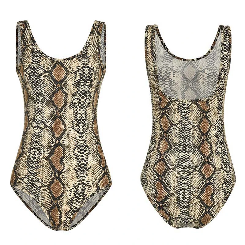 LIVA GIRL Leopard/Snake Print Tank Tops Sleeveless Bodysuit Women Sexy Backless Bodycon Bodysuits Female Vest Club Skinny Body