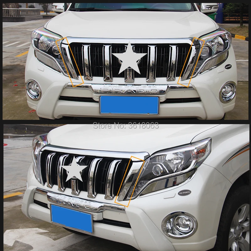 Для 2018 Toyota LAND CRUISER PRADO 150 FJ150 передняя решетка радиатора боковая отделка крышка