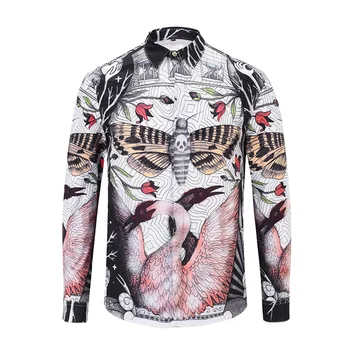 

XIMIWUA 2019 New Arrival Men's Shirt Fashion Floral Shirts Long Sleeve Casual Slim Fit Men Clothing Camisas Masculina