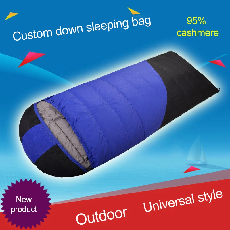 Outdoor Down Splicing Double Sleeping Bags Ultra Light Waterproof Envelope Duck Down Sleeping Bag Hiking Camping Sleeping Bags