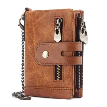 

Rfid Genuine Cow Leather Wallet Men Coin Purse Male Cuzdan PORTFOLIO MAN Portomonee Small Min Walet Pocket