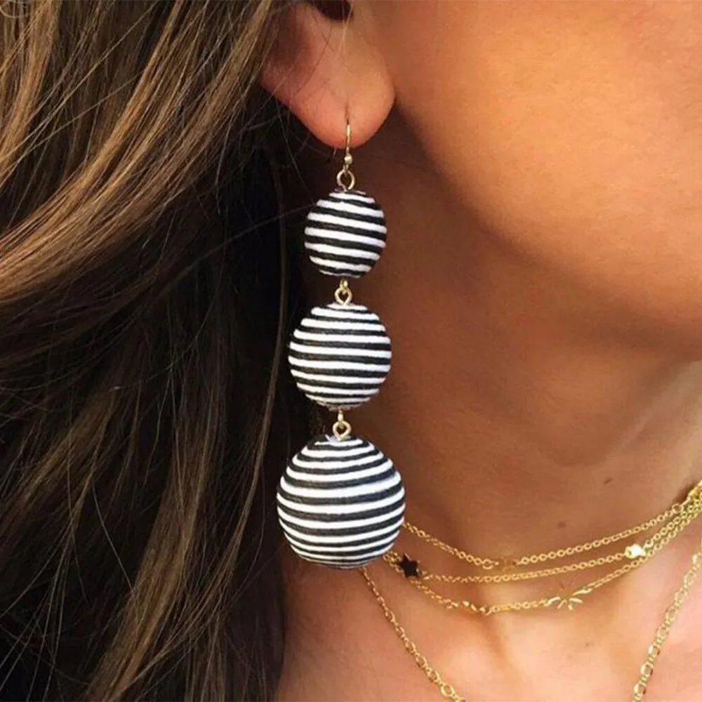 

Pendientes Mujer Direct Selling New Round Women Brincos Fashion Statement Earrings Bohemia Dangle Earring Winding Wax Rope