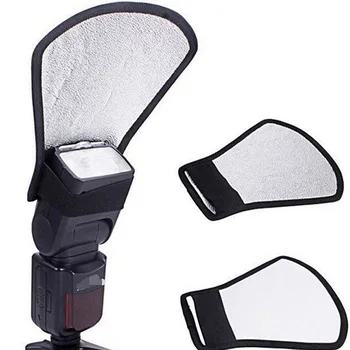 

free shipping worldwide Camera Flash Diffuser Softbox Silver and White Reflector for Canon 580EX Nikon SB-600 Penta