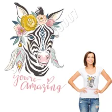 Зебра железо на бумаге патчи на футболке животные наклейка с цветком одежда моющиеся на заказ Parches A-Level DIY Аппликация с горячим нанесением