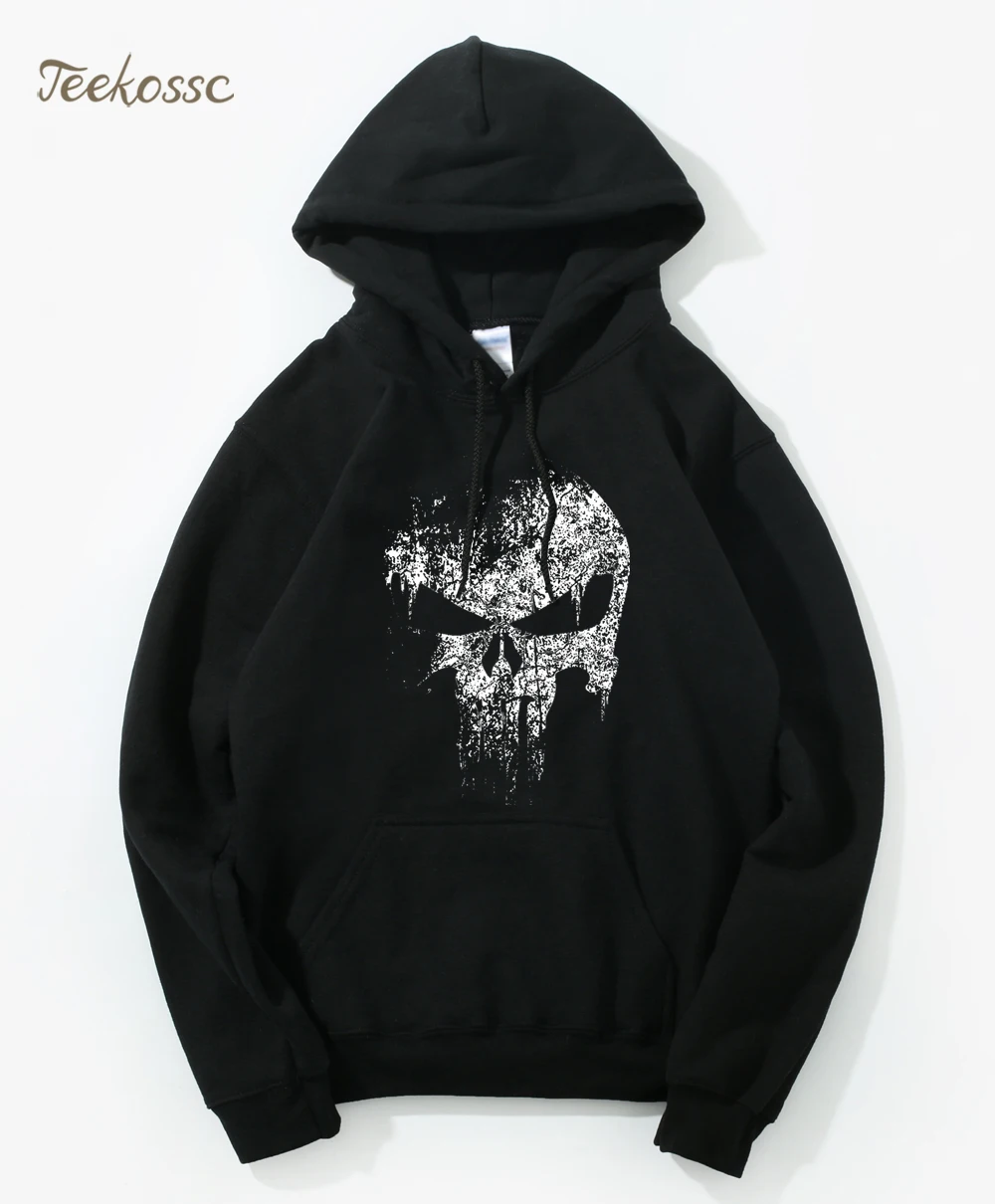 الجمجمة طباعة سوبر بطل هوديي هوديس البلوز الرجال 2018 العلامة التجارية الجديدة الشتاء الخريف مقنعين هودي الهيب هوب الشارع الشهير