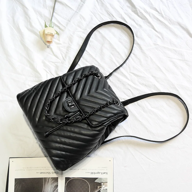 Женская мода геометрический плед рюкзаки для подростков Drawstring сумка PU Bagpack известный бренд дизайнер плечо школьная сумка CC-35