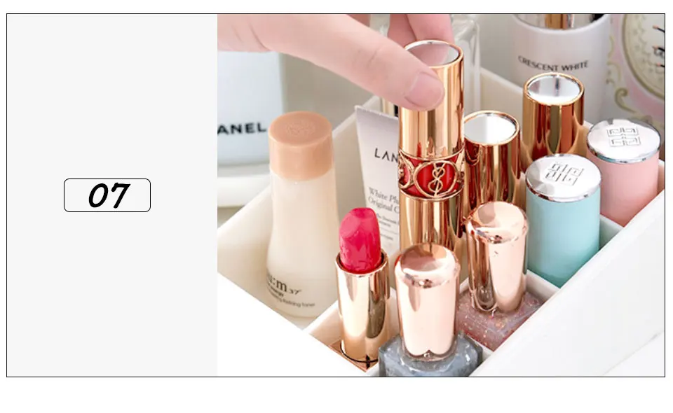 Cosmetic Organizer 360 Rotating Makeup Organizer Plastic Storage Box Acrylic Transparent Brush Holder Lipstick Nail Polish Case  (9)