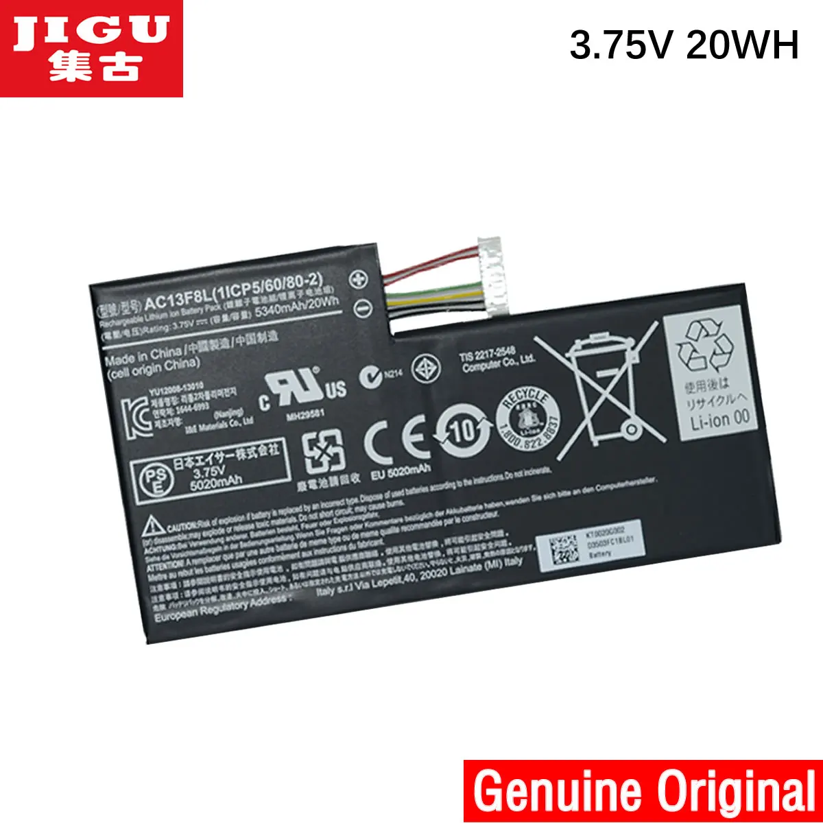 

JIGU Laptop Battery 1ICP5/60/80-2 AC13F8L FOR ACER Iconia Tab A1 Tablet A1-810 Tablet