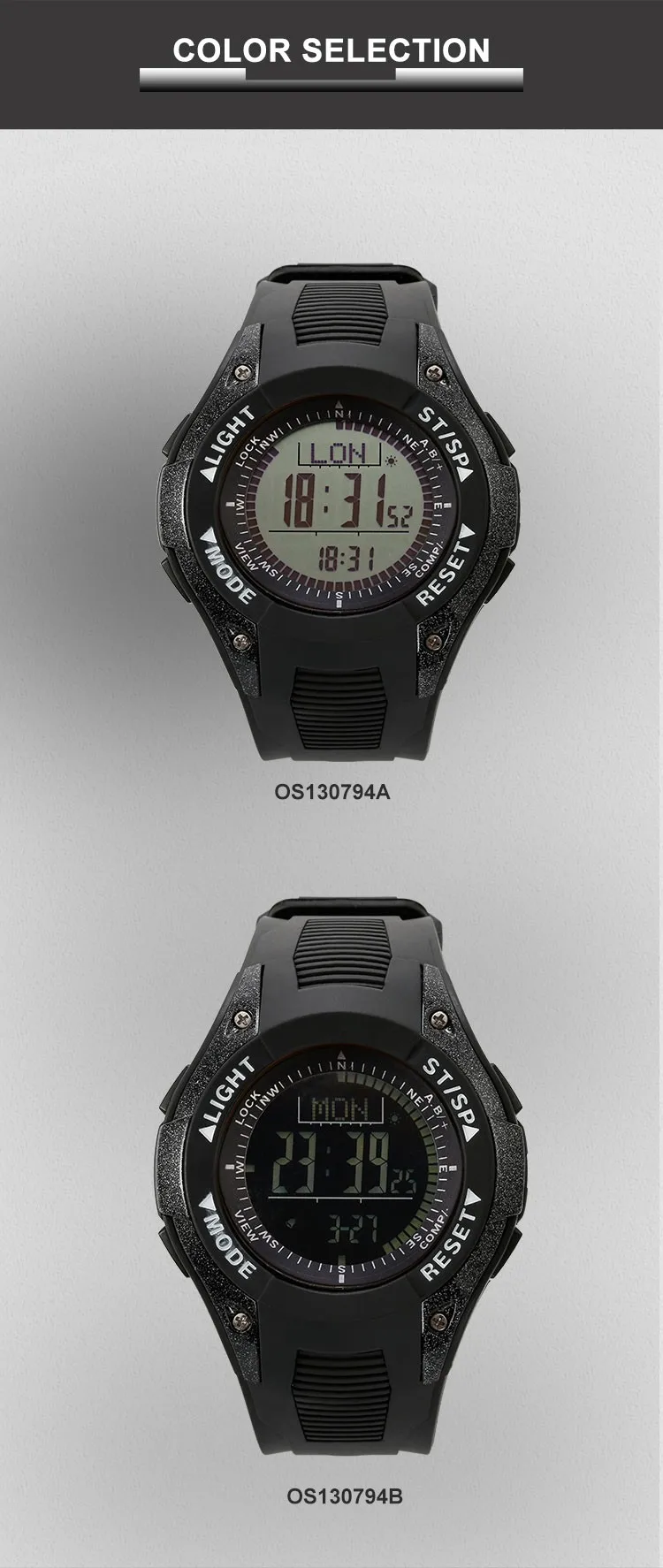 Sunroad часы Водонепроницаемый цифровые наручные часы W/высотомер + Барометр + Компасы + мировое время + Секундомер спортивные часы часы Для