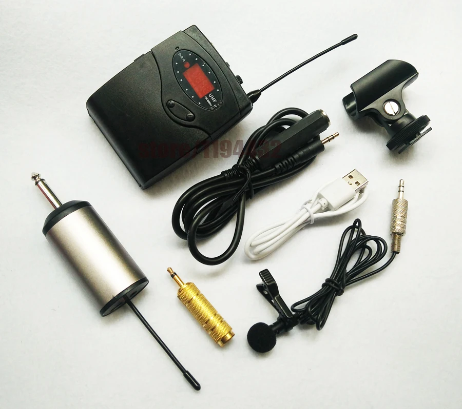

Free shipping UHF band SLR DSLR camera interview news bodypack transmitter lavalier wireless microphone system