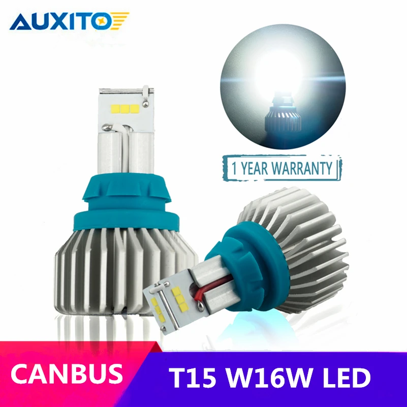 2 шт. T15 W16W светодиодный CANBUS 912 921 CSP 9 SMD без ошибок 6500K белый 2000lm Автомобильная