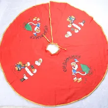 2016 New Nonwoven Christmas Tree Skirt Christmas Tree Decoration Ornament Santa Applique Cloth Apron Tree Skirt Xmas Supplies