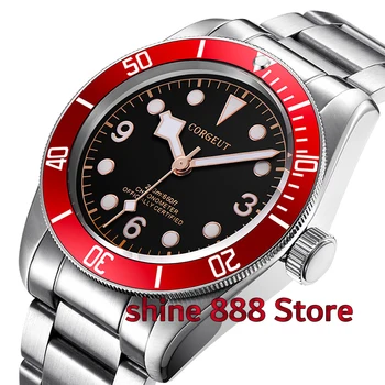 

corgeut black dial luminous Sapphire crystal miyota 8215 automatic mens Watch