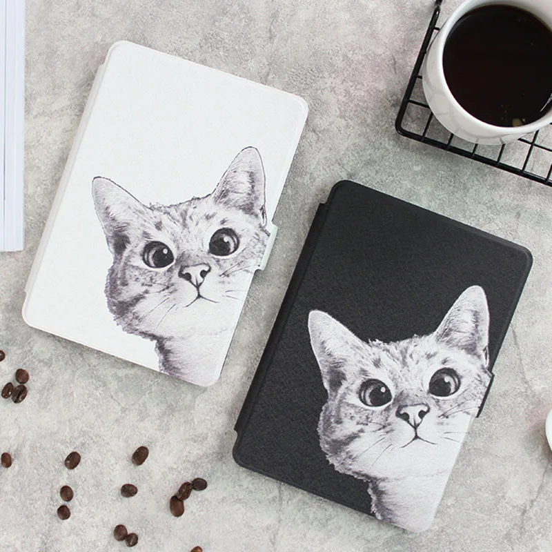

Case for New kindle 2016 8th Sketch Cat Series Smart Auto Sleep/Wake PU Leather Cover for Amazon Kindle 8th 2016 Kindle 558