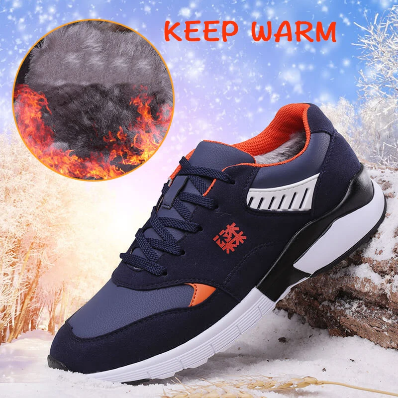 MuLinSen Men Winter running Shoes,warm Sport Sneakers for Men's