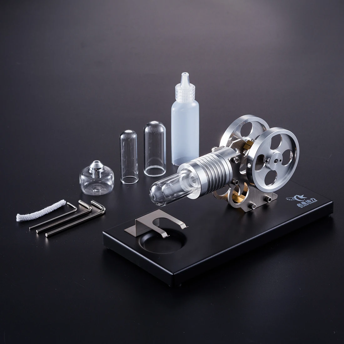 

New 1 Pc Metal Baseplate Manson Stirling Engine Stem Steam Model Set DIY Science Test Kit Stem Toy Children Scientific