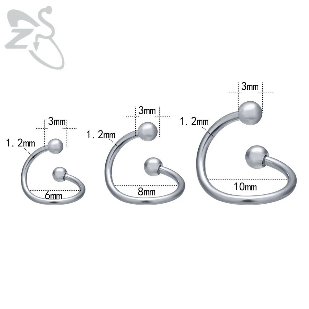 Женское кольцо для носа, нержавеющая сталь, перегородка хряща, пирсинг, трагус, спираль, пирсинг для бровей, серьги, сексуальное ювелирное изделие