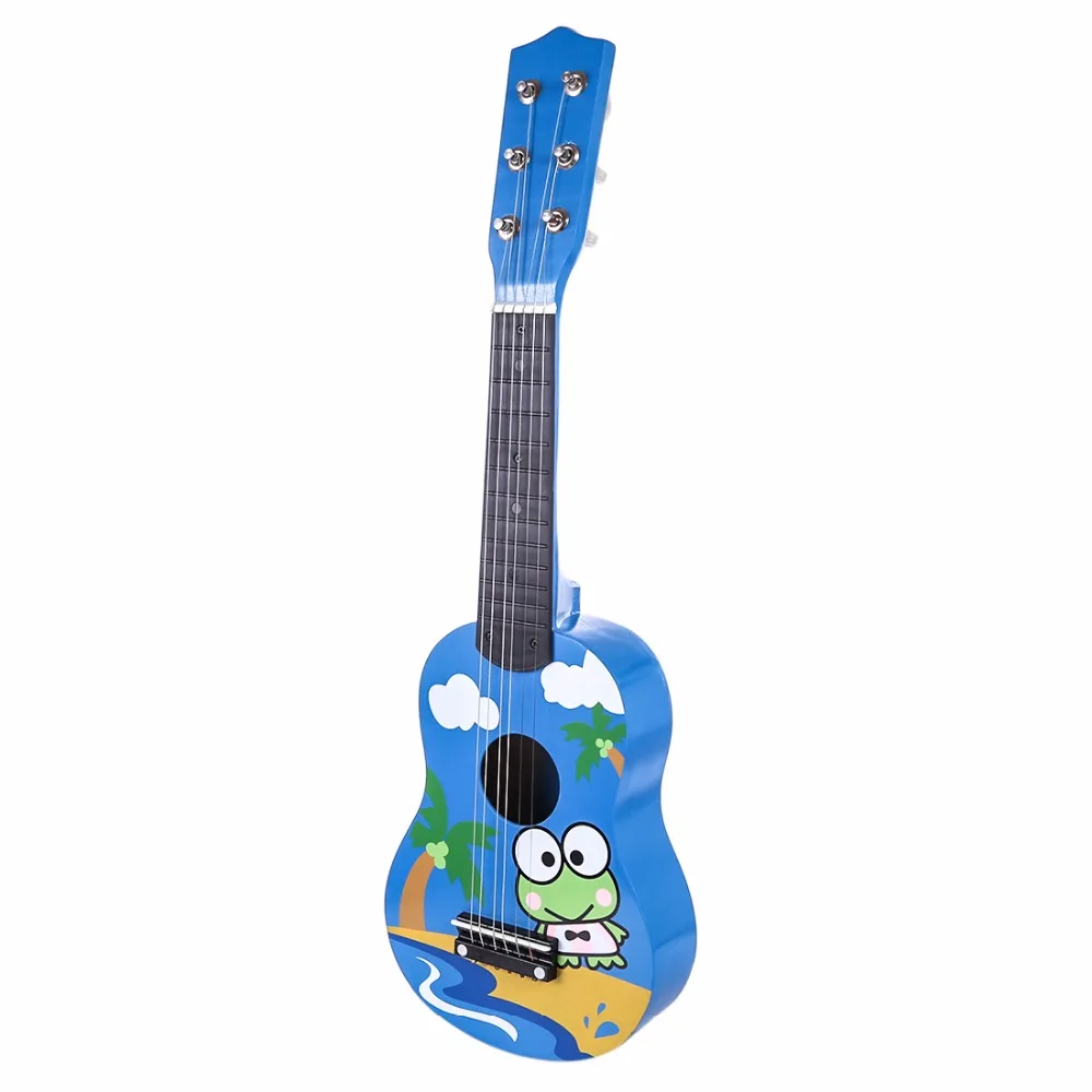 Высокое качество 21 дюймов милый мультфильм 6 струны мини деревянная гитара дети Гавайские гитары укулеле музыкальные инструменты Развивающие игрушки подарки для мальчиков и девочек