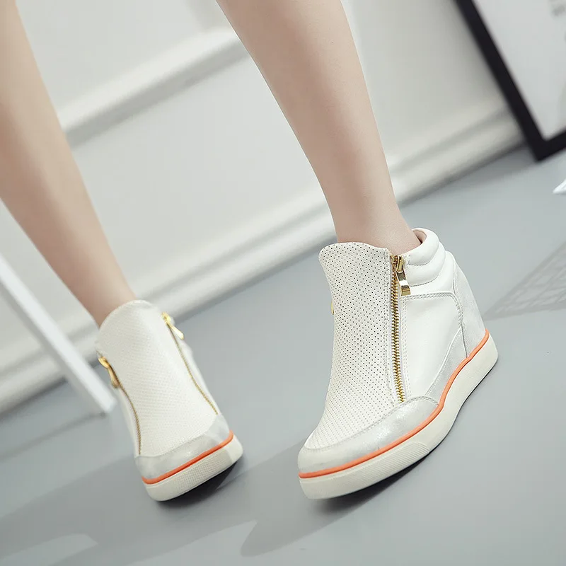 

New 2016 Women Genuine PU Shoes Slip-on Ballet Women Flats Print Woman Shoes 4 Colors Moccasins Autumn Ladies Shoes Zipper