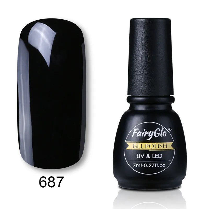 FairyGlo 7 мл УФ-гель для ногтей, эмаль, СВЕТОДИОДНЫЙ УФ-лампа, отмачиваемый Гель-лак, Полупостоянный лак, счастливый Гибридный лак - Цвет: 687